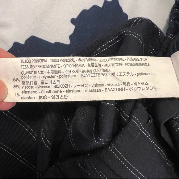 Zara Trafaluc Collection Pull On Slim Pant Navy Stripes XS - Picture 9 of 9